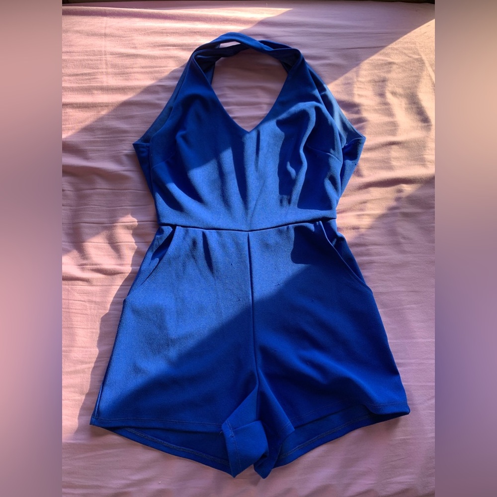 Royal Blue Romper Crossed back